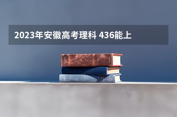 2023年安徽高考理科 436能上什么大学
