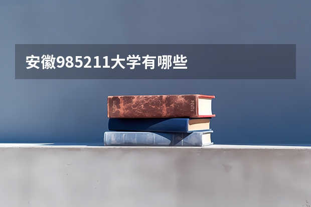 安徽985211大学有哪些