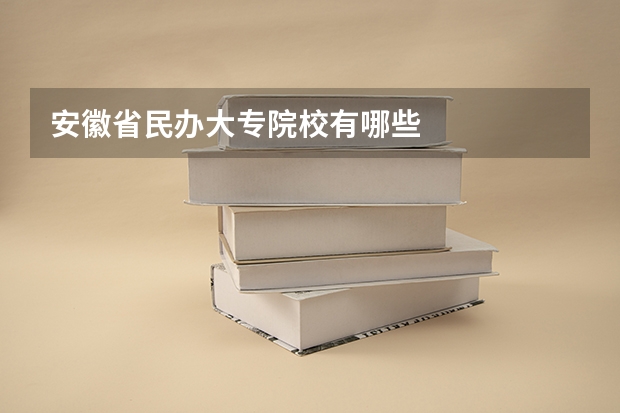 安徽省民办大专院校有哪些