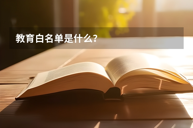教育白名单是什么?