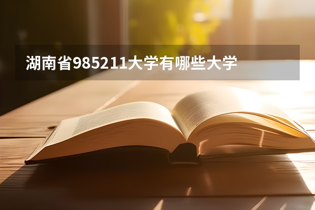 湖南省985211大学有哪些大学