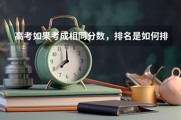 高考如果考成相同分数，排名是如何排的？
