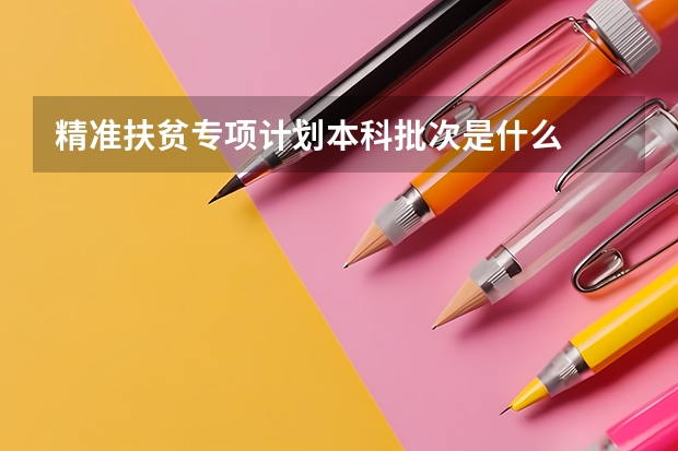 精准扶贫专项计划本科批次是什么
