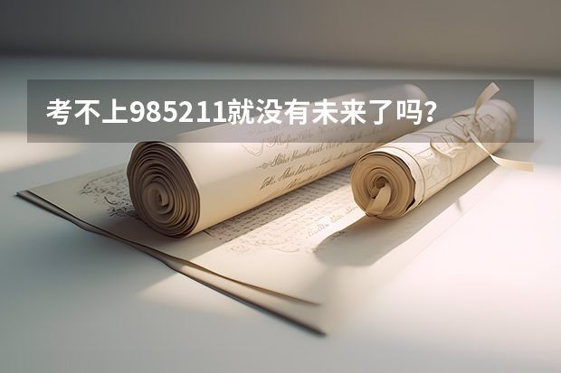 考不上985211就没有未来了吗？