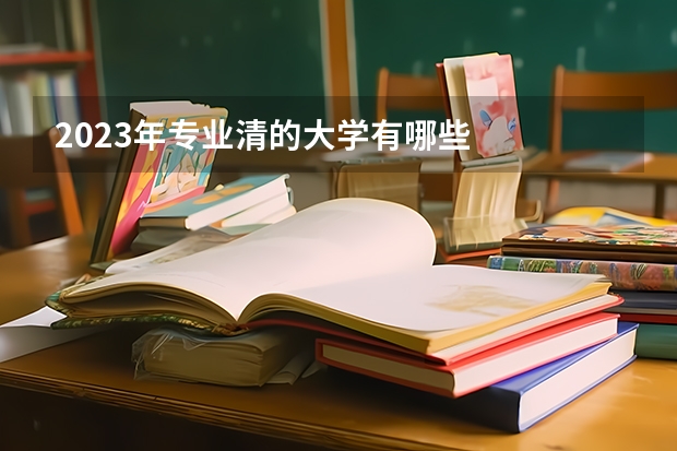 2023年专业清的大学有哪些