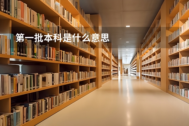 第一批本科是什么意思
