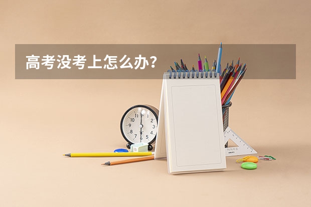 高考没考上怎么办？