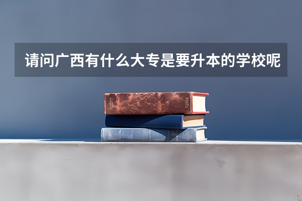 请问广西有什么大专是要升本的学校呢？