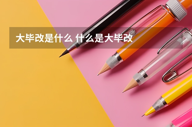 大毕改是什么 什么是大毕改