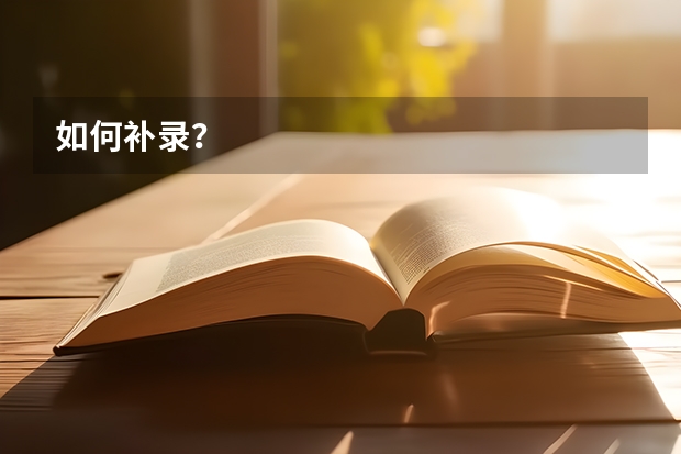 如何补录？