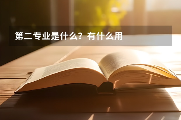 第二专业是什么？有什么用